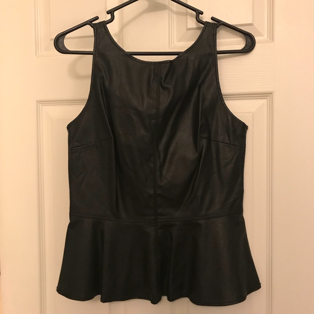 Zara Faux soft leather tank top with flare
